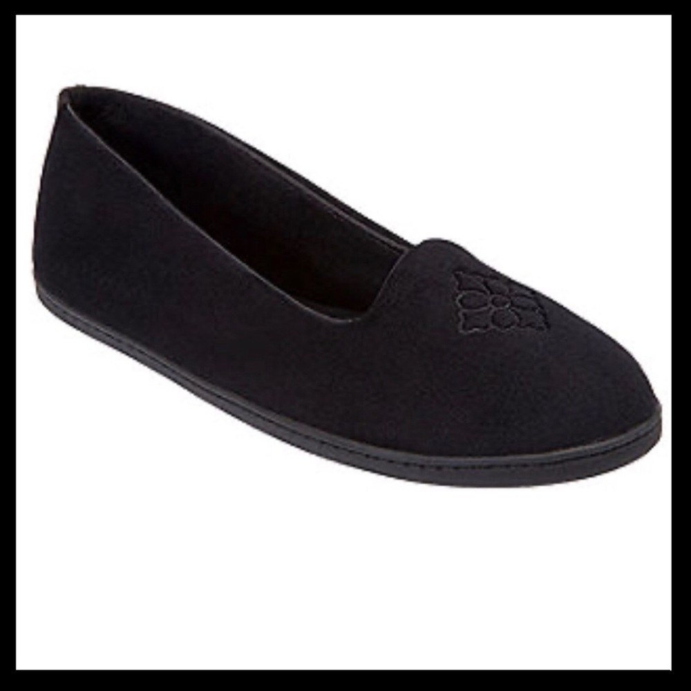 Dearfoams Velour Closed Back Slip-On Slippers